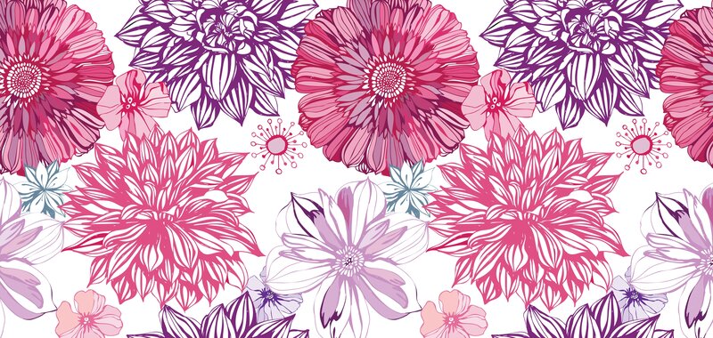 Floral Pattern with Daisies — Pink