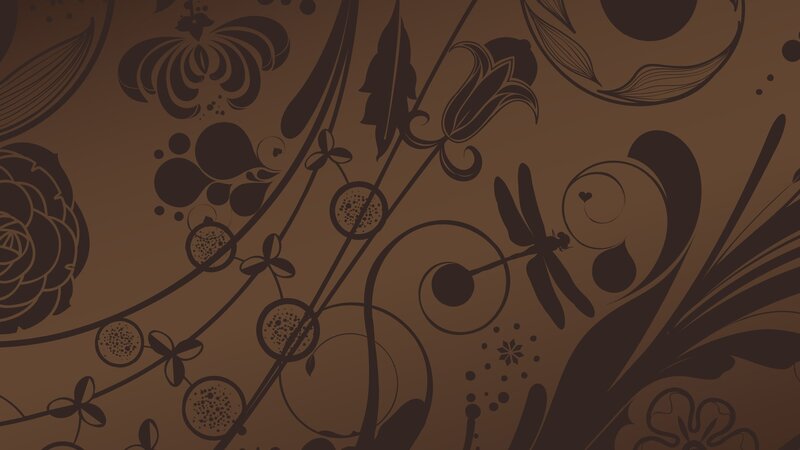 Floral Pattern with Dragonfly