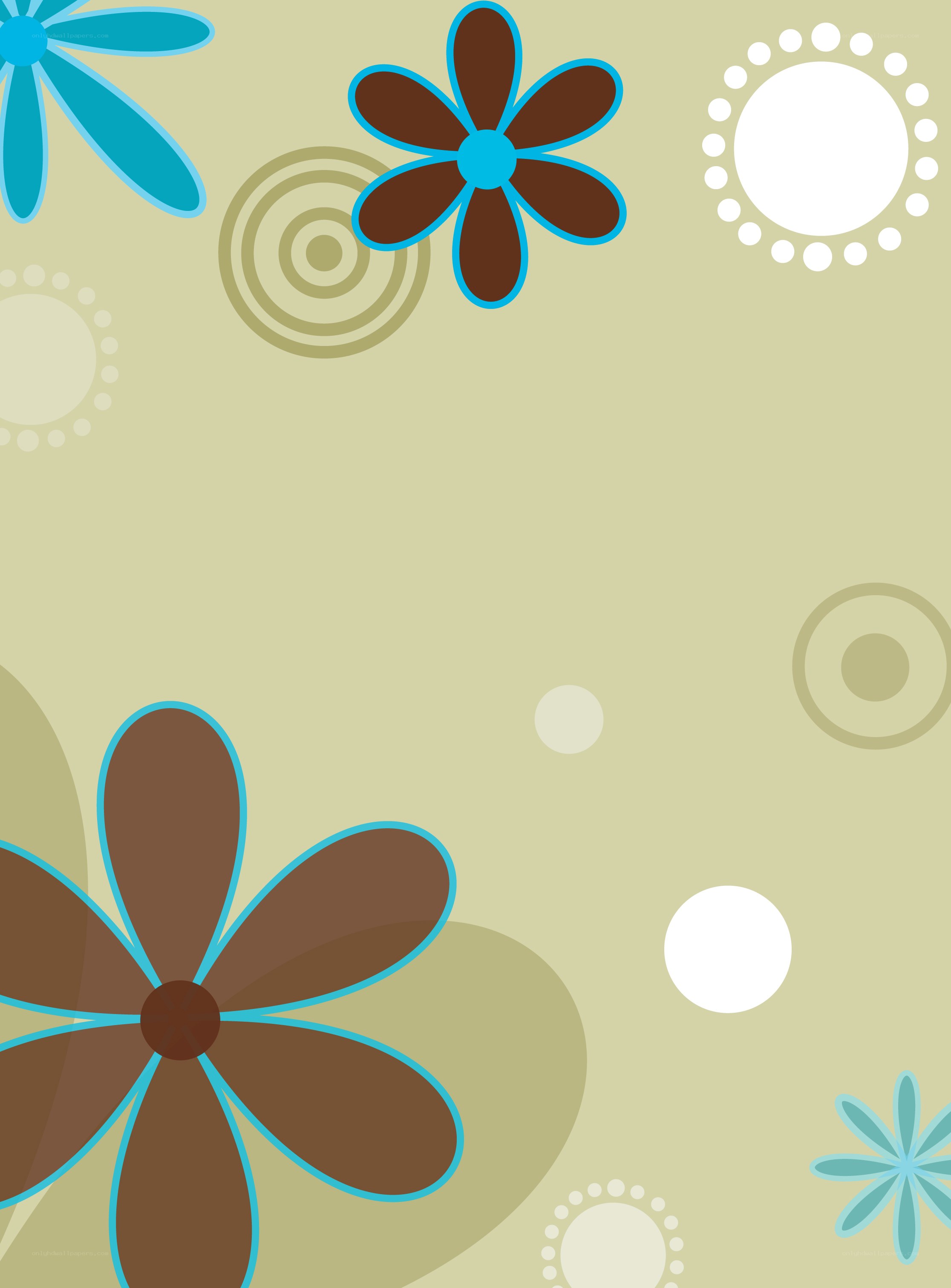 floral pattern with flowers and circles