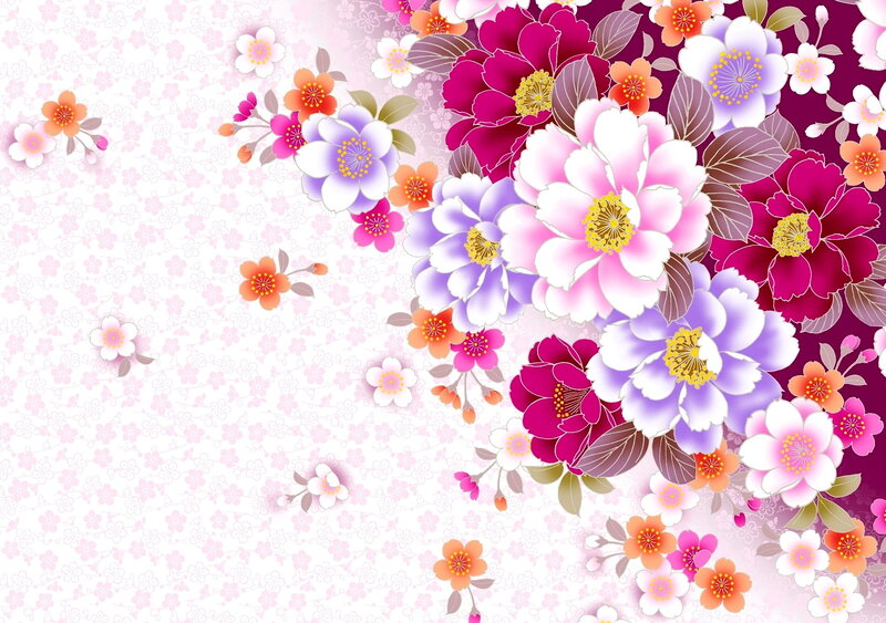 Floral Pattern with Flowers — Pink, Calm