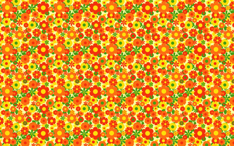 Floral Pattern with Flowers — Yellow, Cheerful