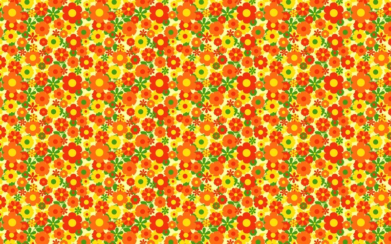 Floral Pattern with Flowers — Yellow
