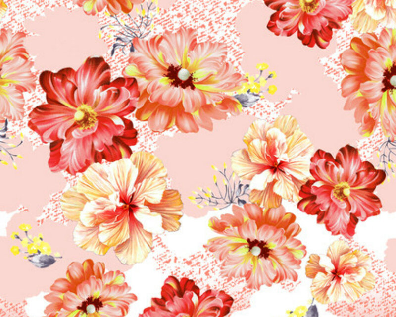 Floral Pattern with Hibiscus