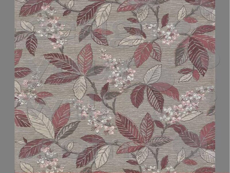 floral pattern with red leaves