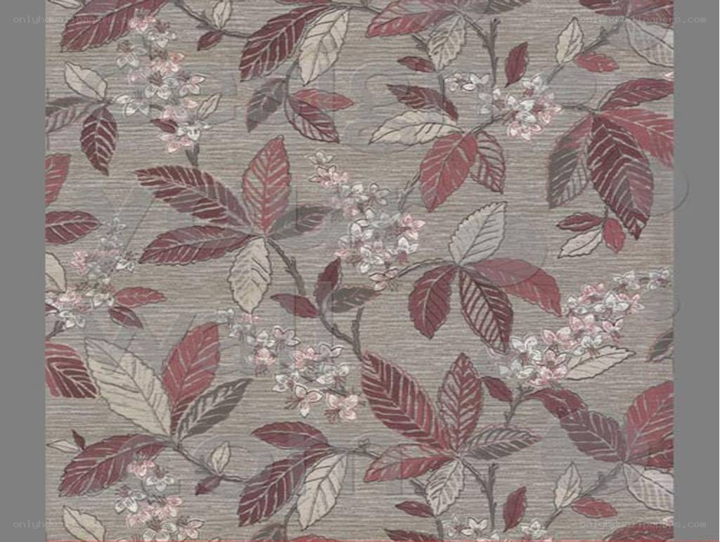 floral pattern with red leaves