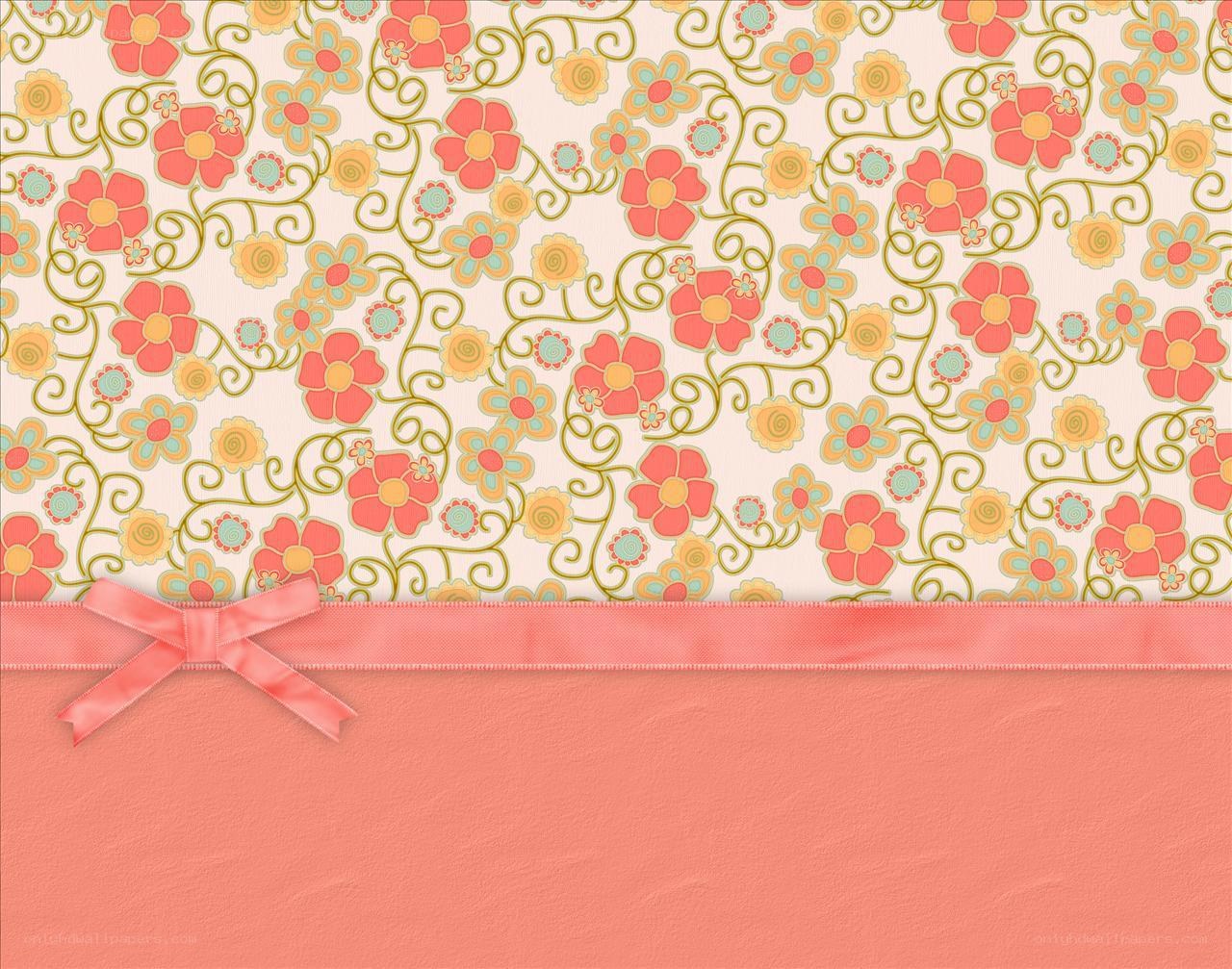 floral pattern with ribbon