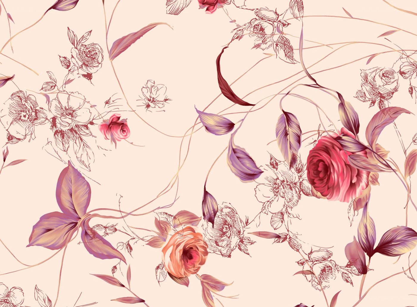 floral pattern with roses