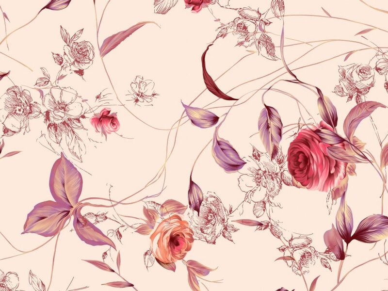 Floral Pattern with Roses — Pink