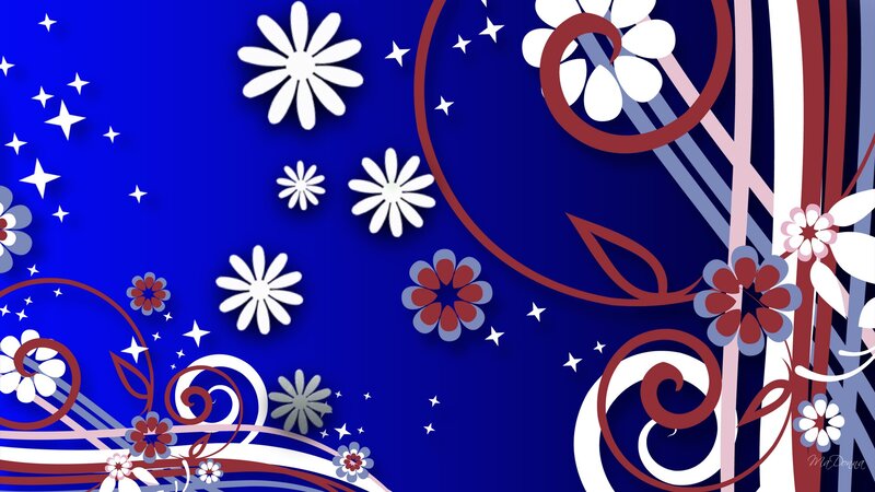 Floral Pattern with Stars