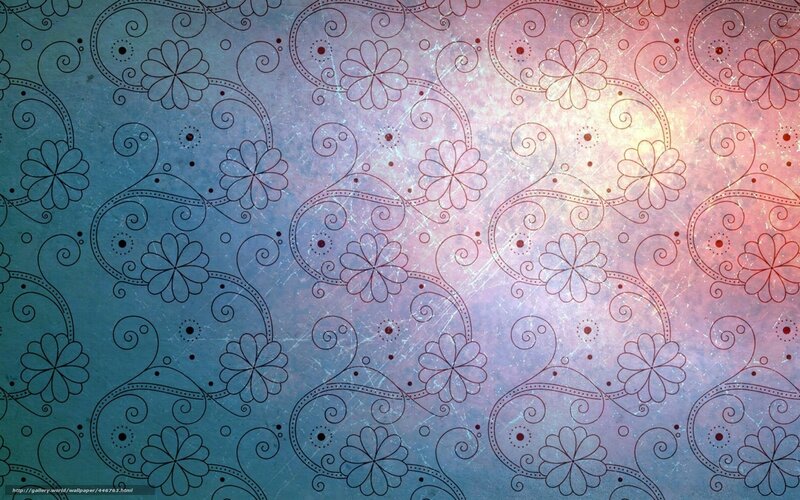 Floral Pattern with Swirls — Blue