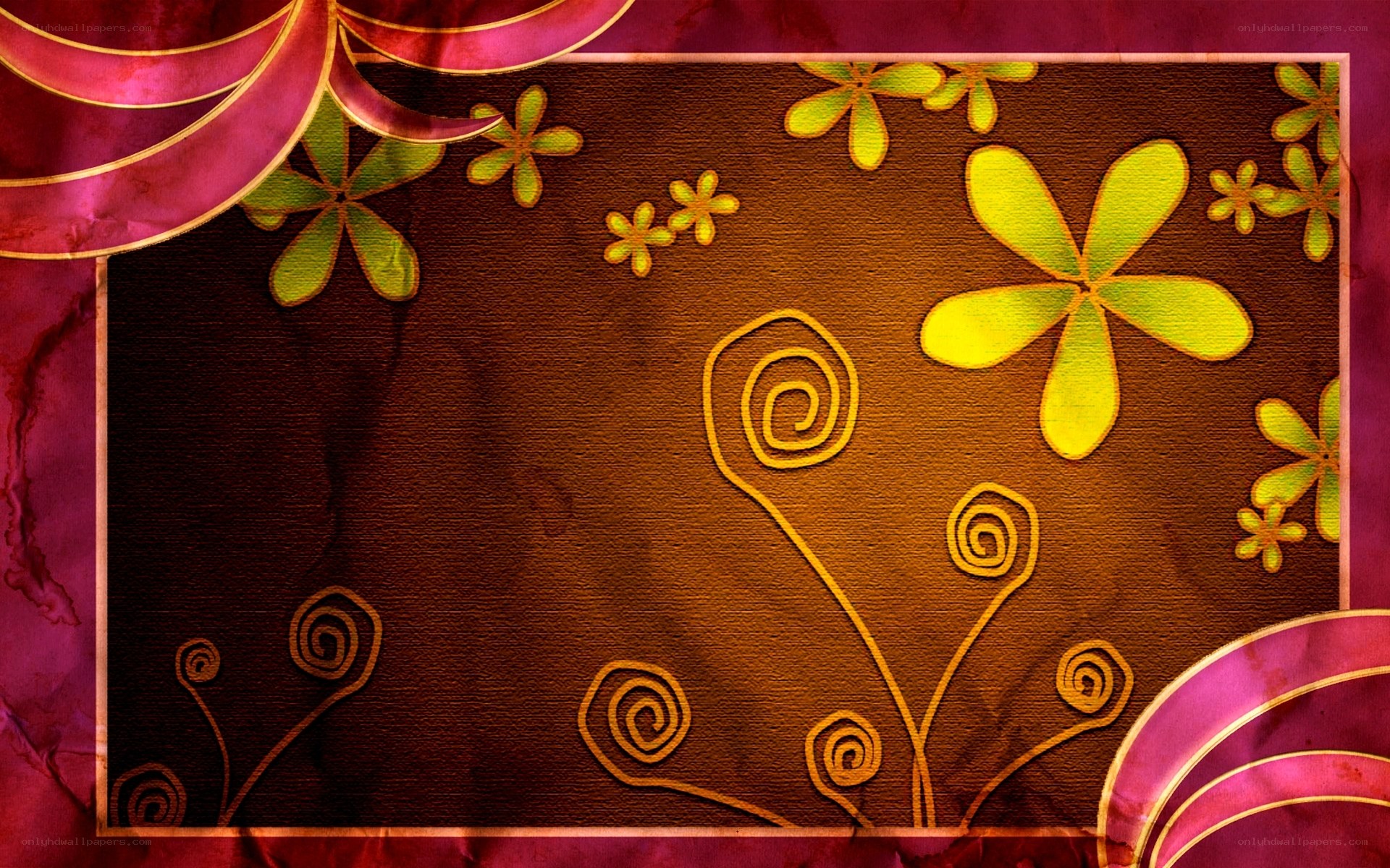 floral pattern with swirls