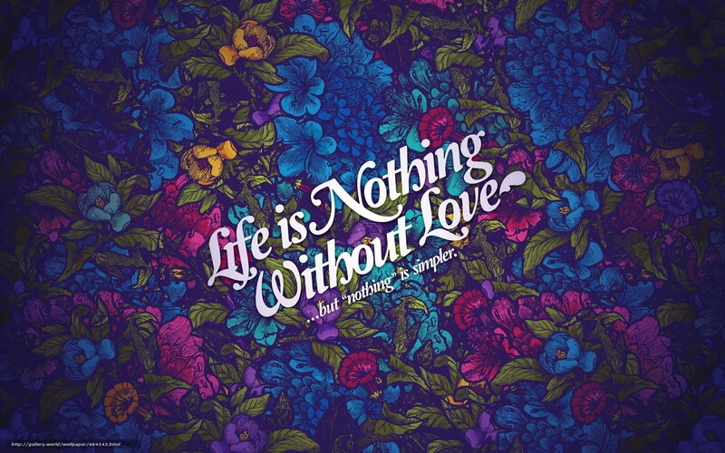 Floral Pattern with Text — Blue, Calm, Illustration, Flowers