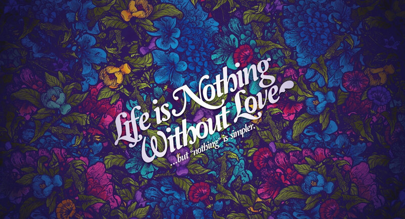 Floral Pattern with Text — Blue, Calm, Illustration