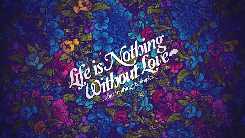 Floral Pattern with Text — Blue, Dreamy, Illustration