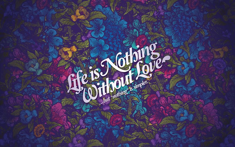 Floral Pattern with Text — Purple