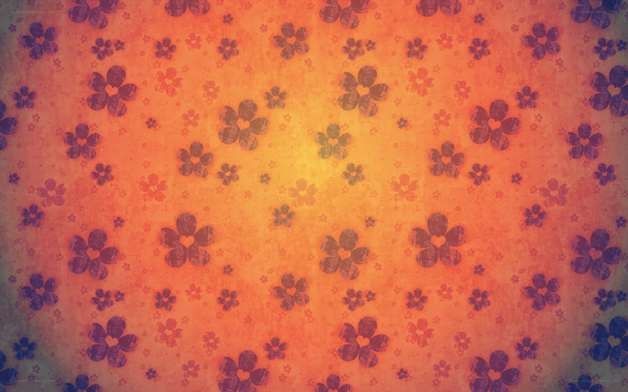 floral pattern with warm gradient