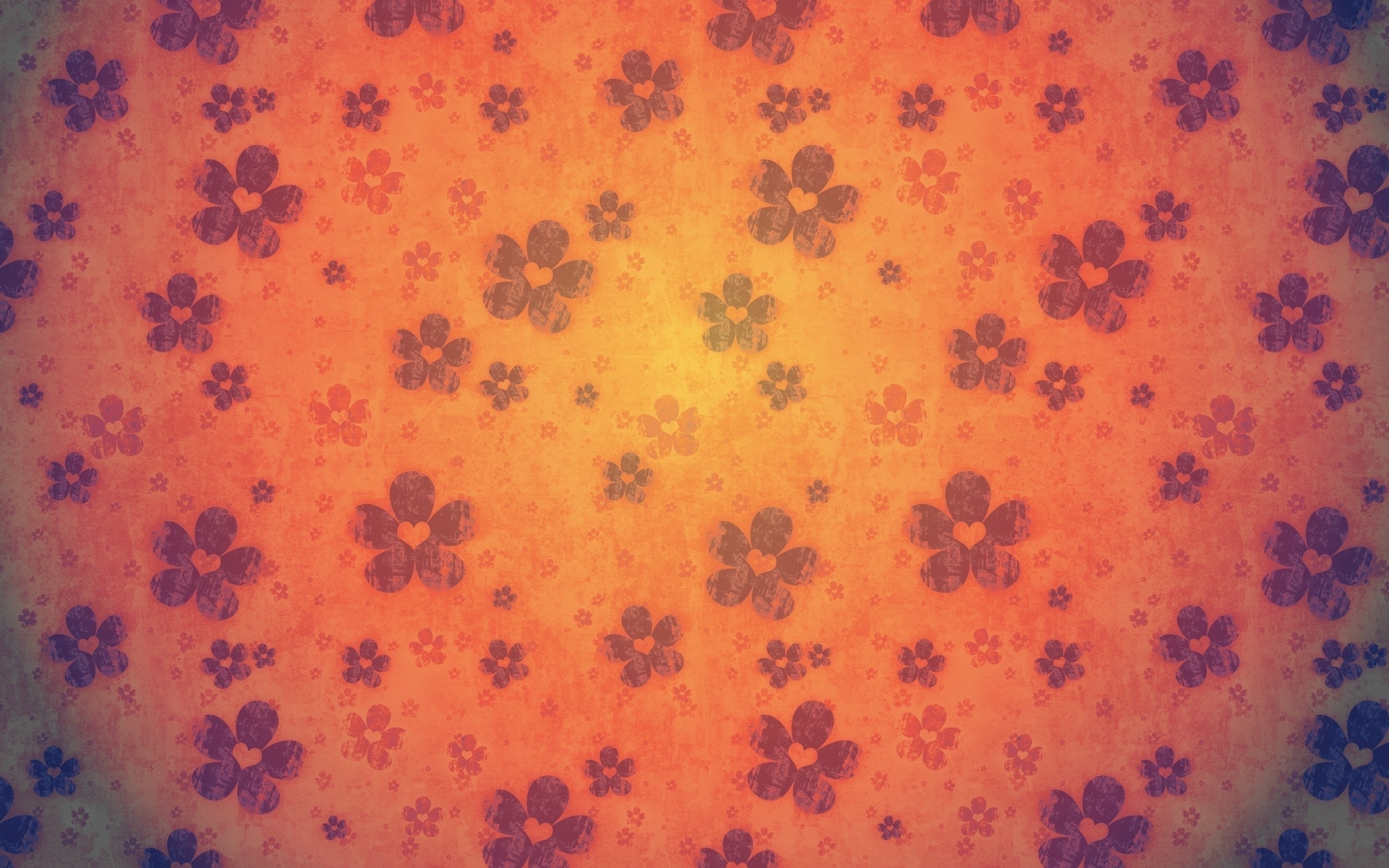 floral pattern with warm gradient