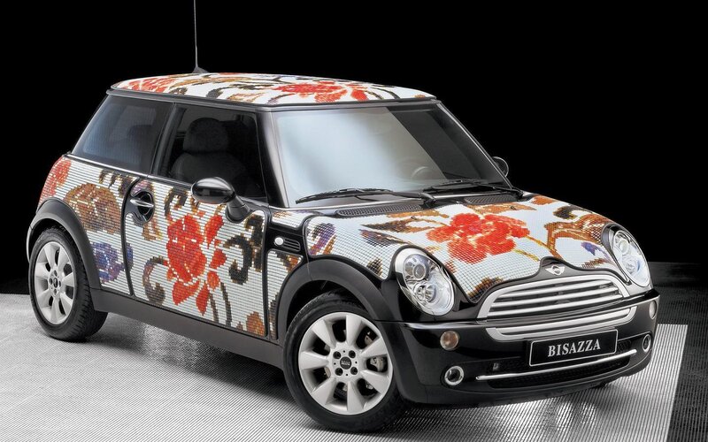 Floral-patterned Mini Cooper
