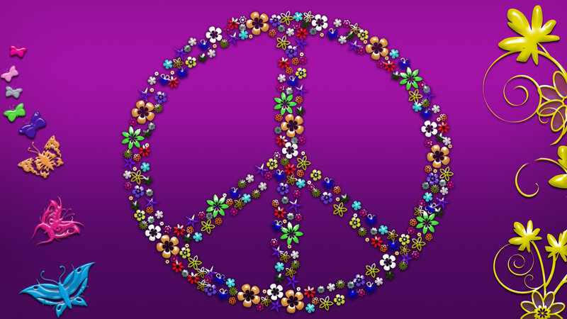 Floral peace symbol design