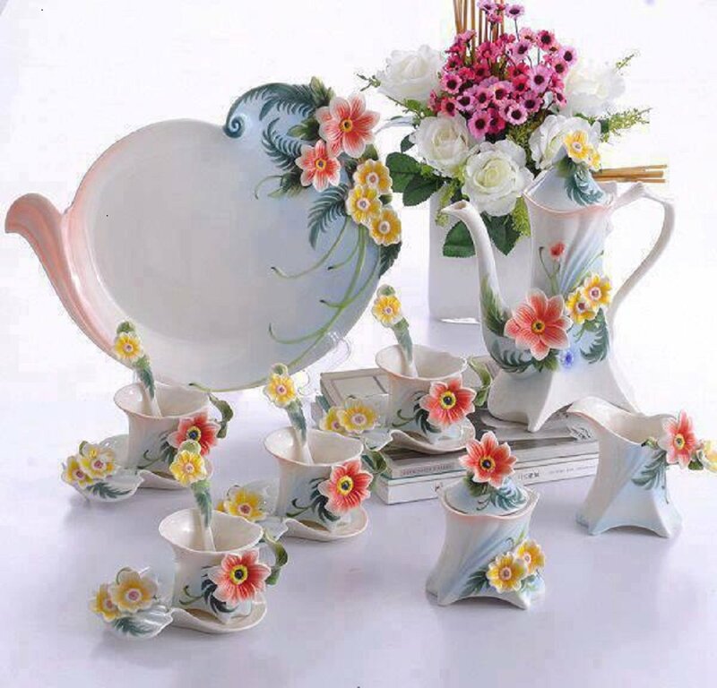 Floral Porcelain Tea Set