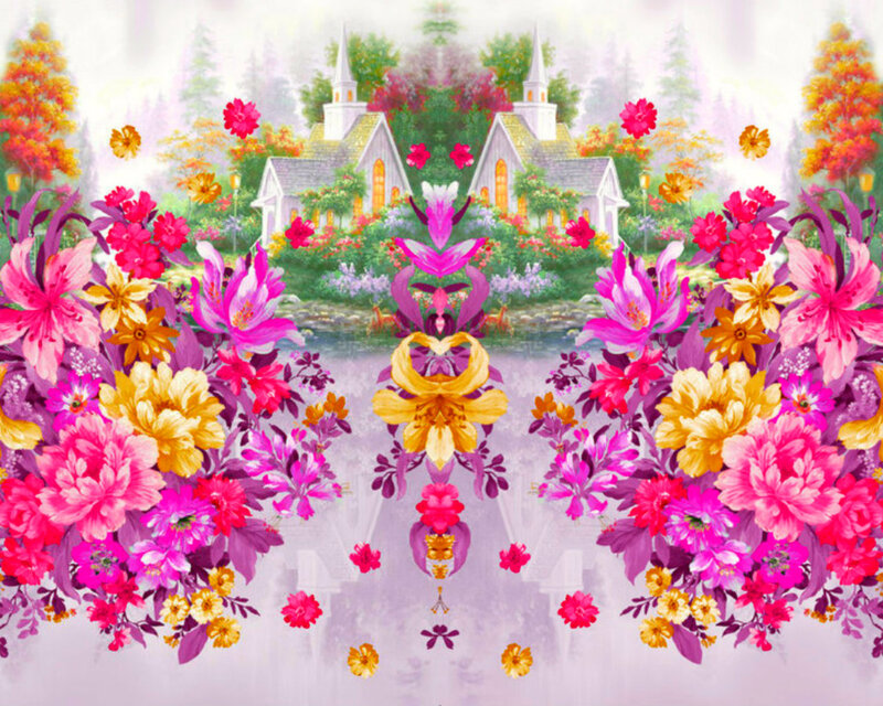 Floral Scene with Church