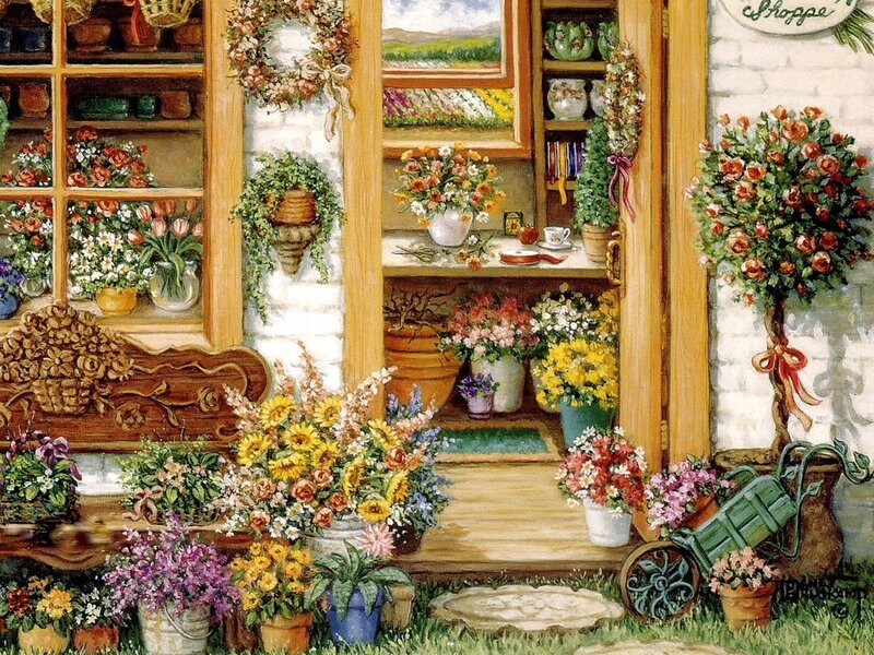 Floral shop entrance