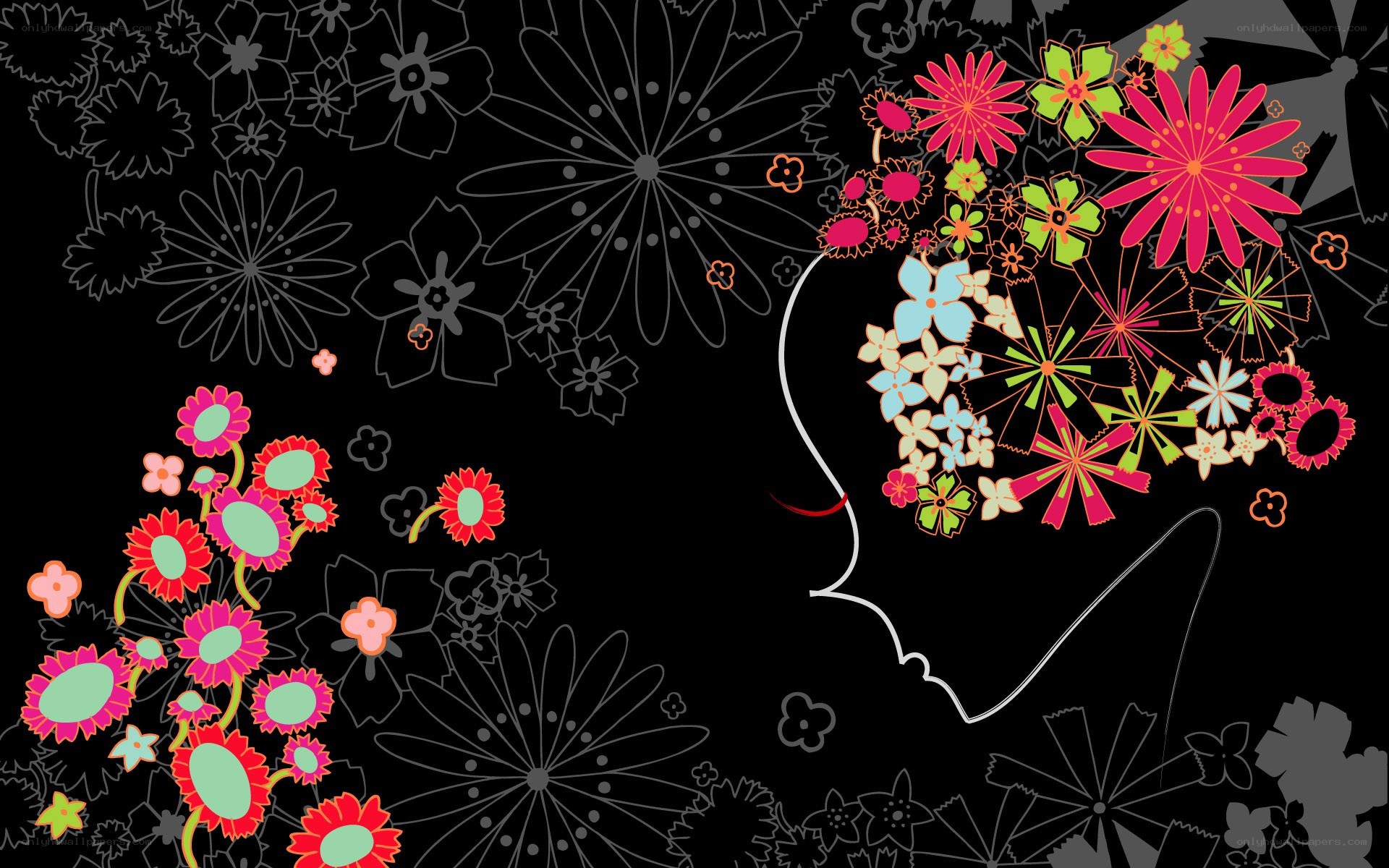 Floral silhouette art