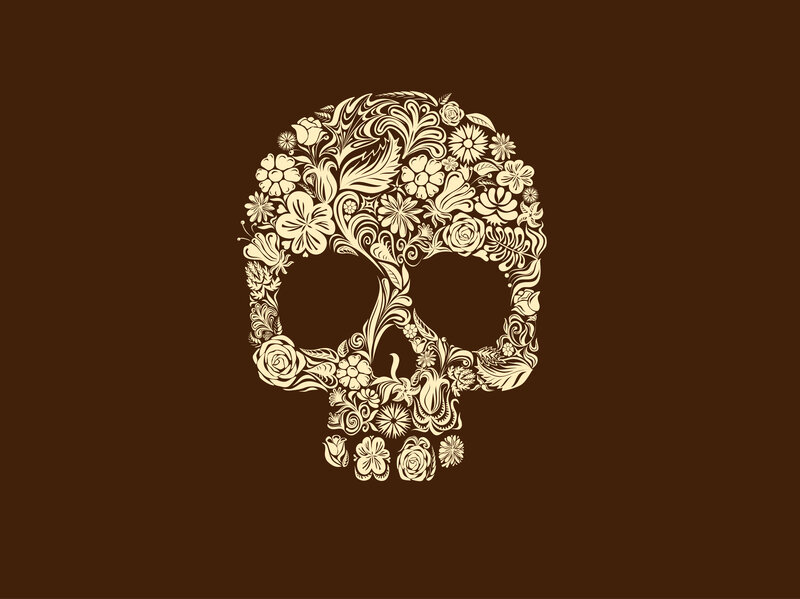 Floral skull design