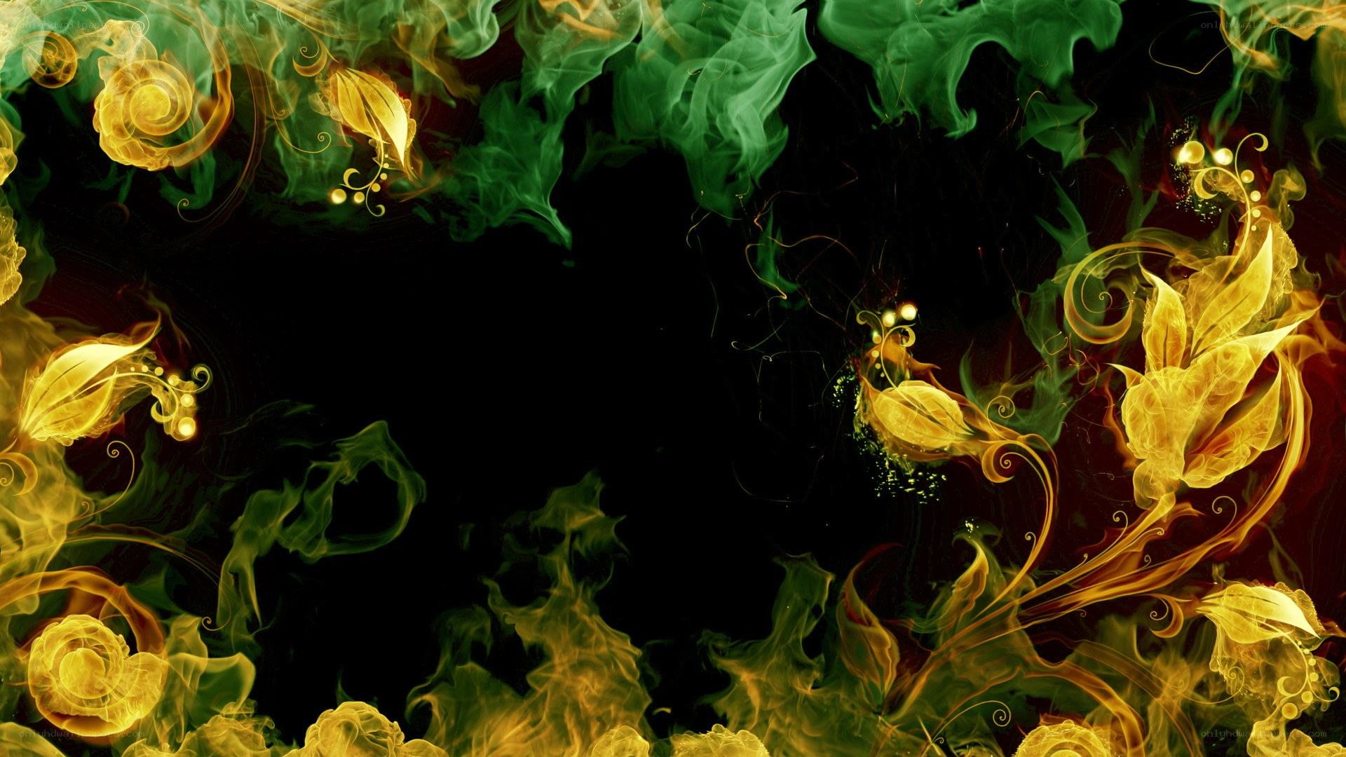 Floral smoke art design