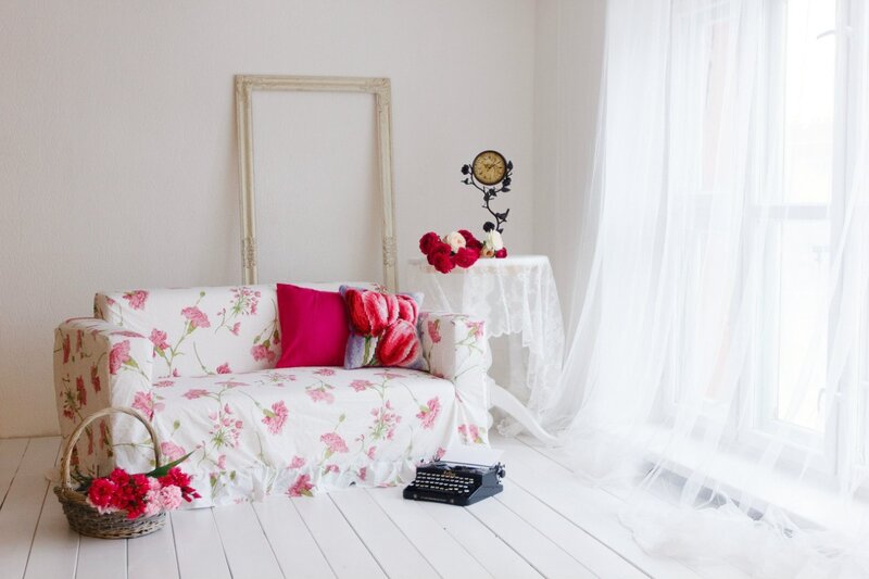 Floral Sofa in Room