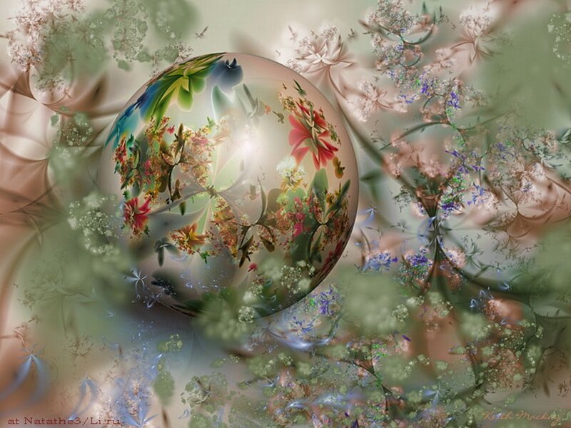 Floral Sphere in Garden