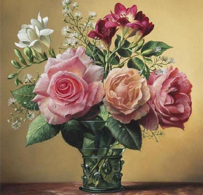 Floral still life painting
