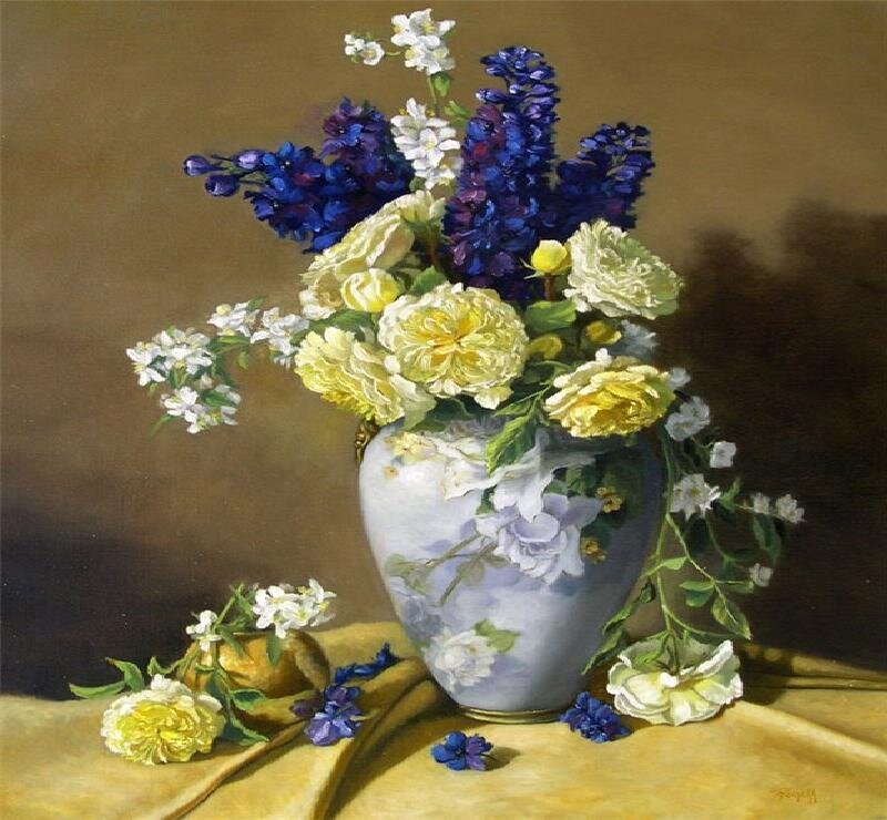 Floral still life painting