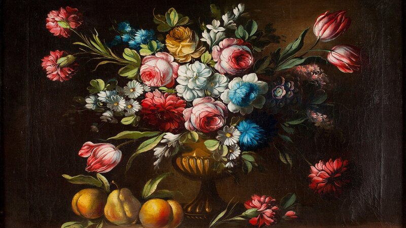 Floral Still Life Painting — Red