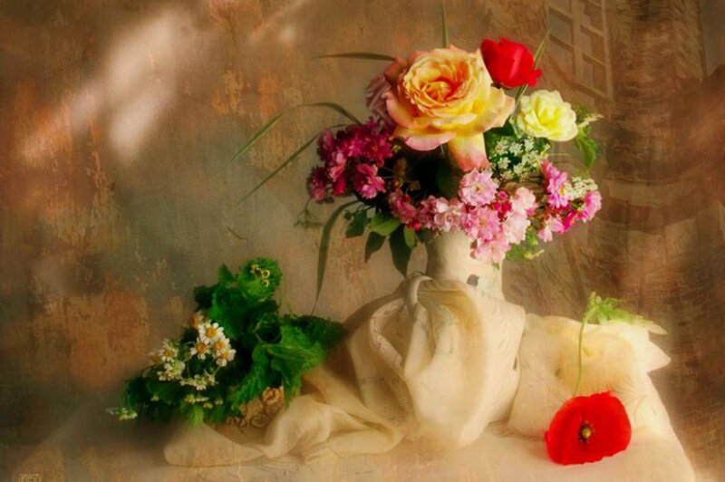 Floral still life with roses