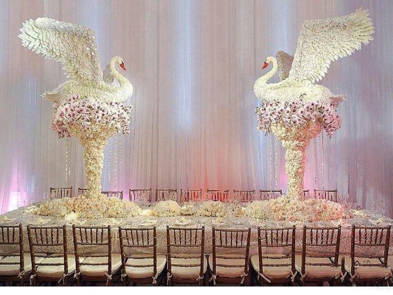 Floral Swan Centerpieces