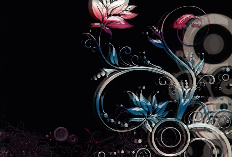 Floral Swirl Design — Black