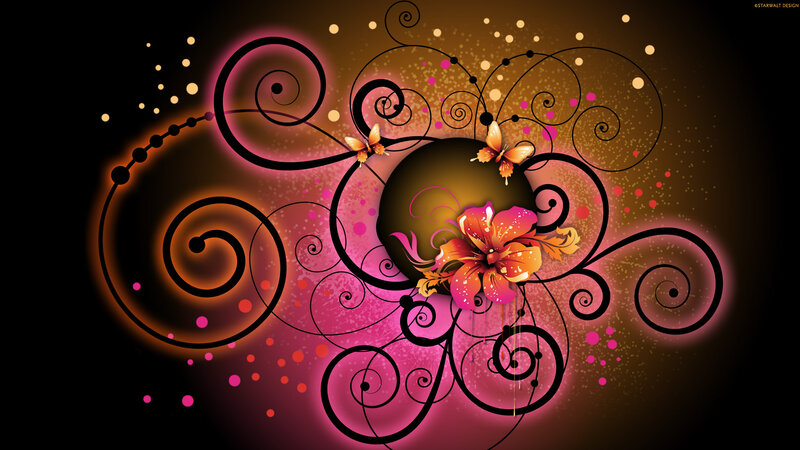 Floral Swirl Design — Pink