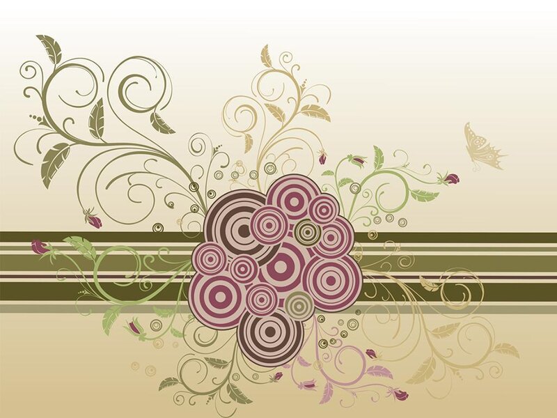 floral swirl pattern with circles