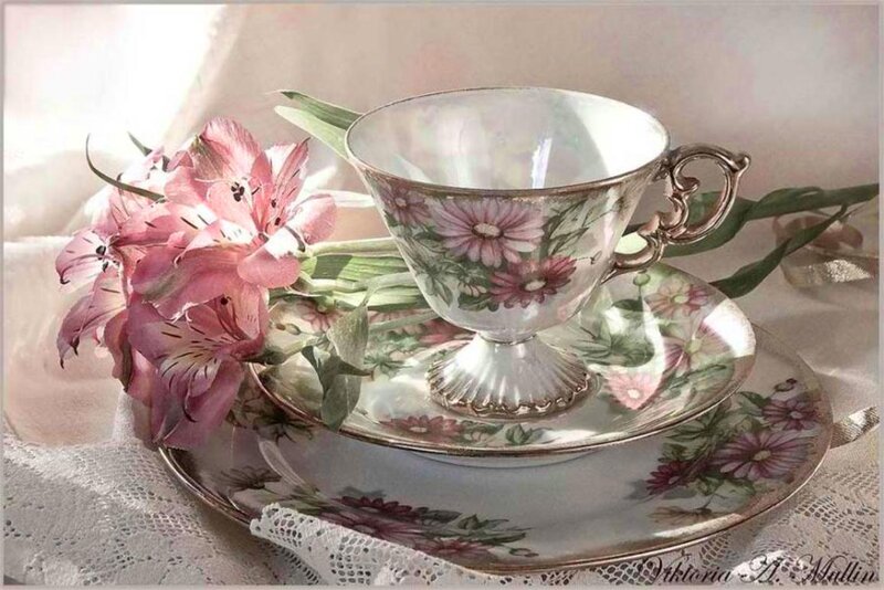 Floral Teacup and Flowers