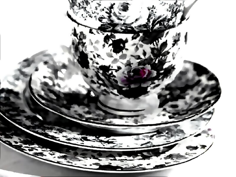 Floral Teacup and Saucers