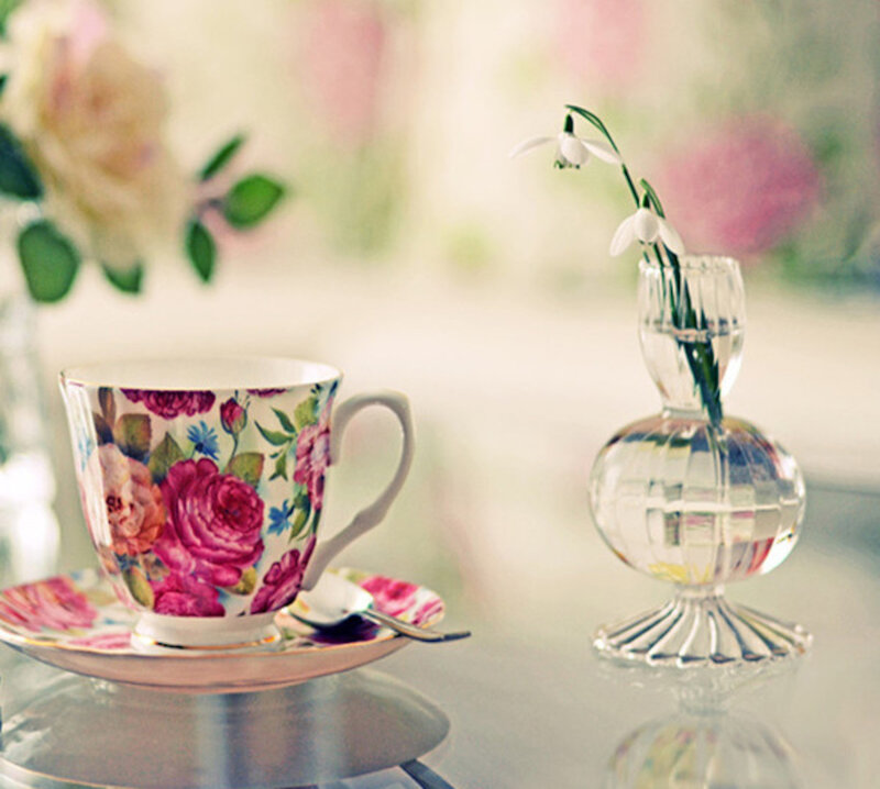 Floral Teacup and Vase
