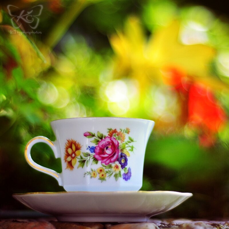 Floral Teacup on Saucer