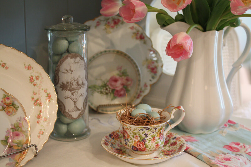 Floral Teacup with Eggs
