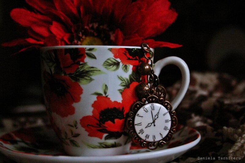 Floral Teacup with Pocket Watch