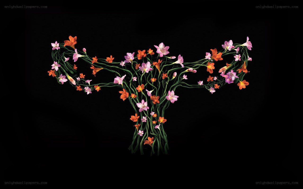 Floral uterus art
