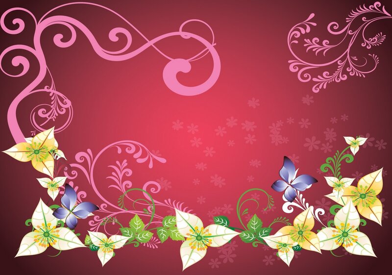 Floral Vine Border — Red
