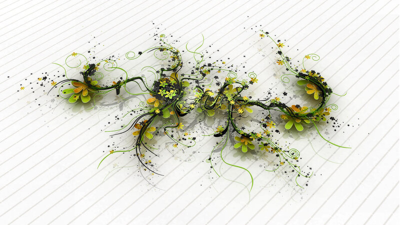 Floral Vine Design — Green, Playful