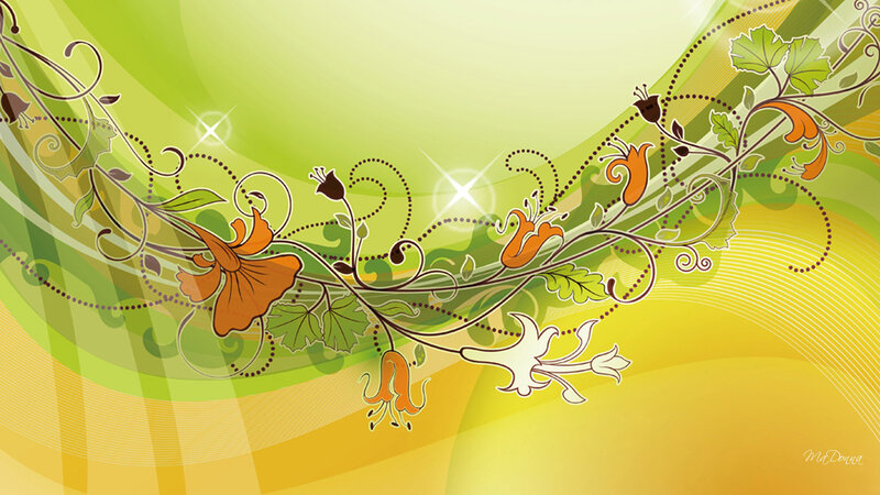 Floral Vine Design — Green