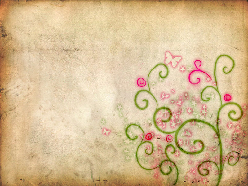 floral vine design on aged paper